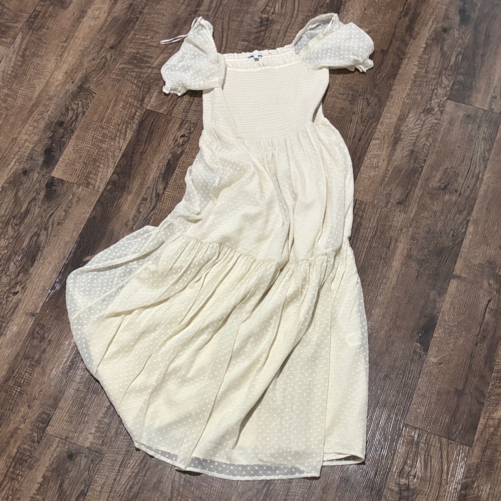 Cream Polka Dot Maxi Dress